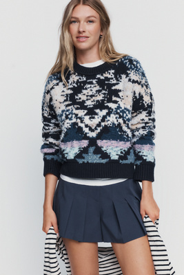 Pilcro Geo Cotton Wool Blend Sweater by Anthropologie