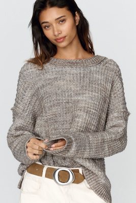 Pilcro Alpaca Wool Blend Waffle Knit Crew Neck Sweater by Anthropologie