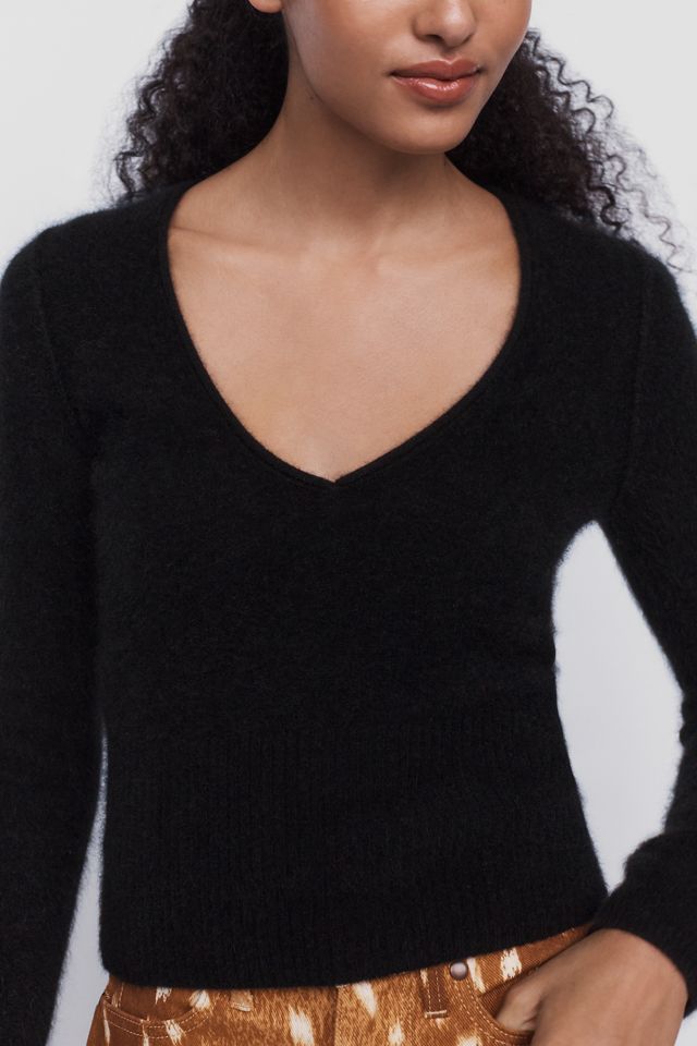 Pilcro 100% Brushed Cashmere V Neck Sweater #2