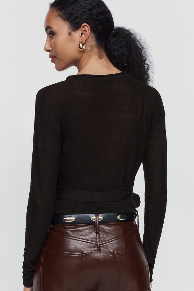 Pilcro Wool Linen Wrap Sweater #1
