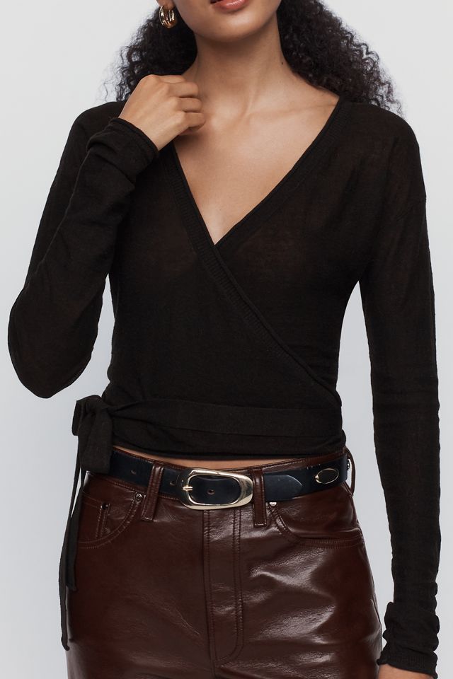 Pilcro Wool Linen Wrap Sweater #2
