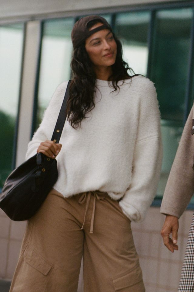 Maeve Hollis Wool Blend Bouclé Henley Sweater #1