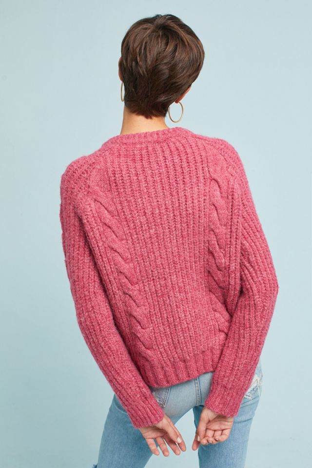 Cabled Button-Front Cardigan #3