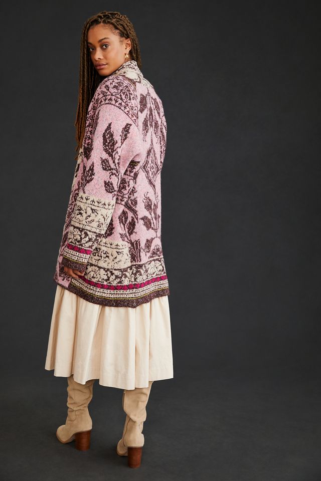 By Anthropologie Jacquard Cocoon Cardigan Sweater #3