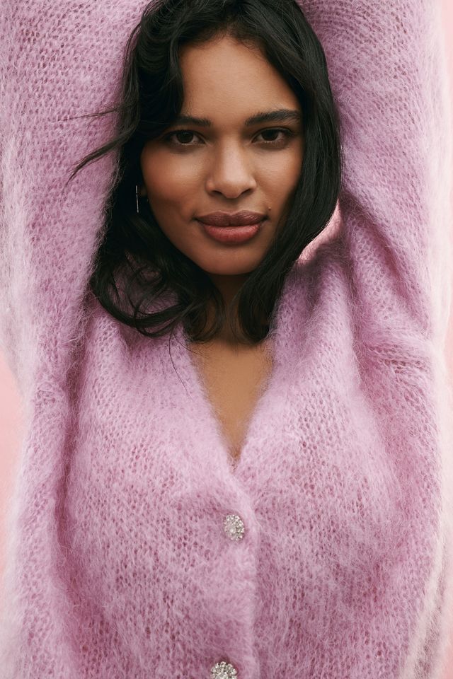 By Anthropologie Hazel Fuzzy Cardigan Sweater #1