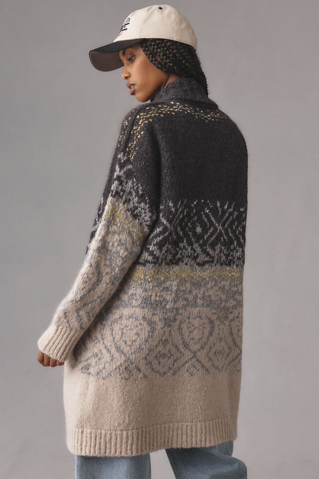 Pilcro Fairisle Open-Front Cardigan Sweater #1