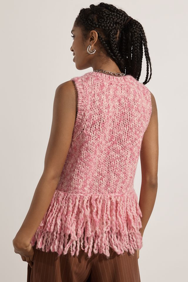 Pilcro Fringe-Hem Sweater Vest #1