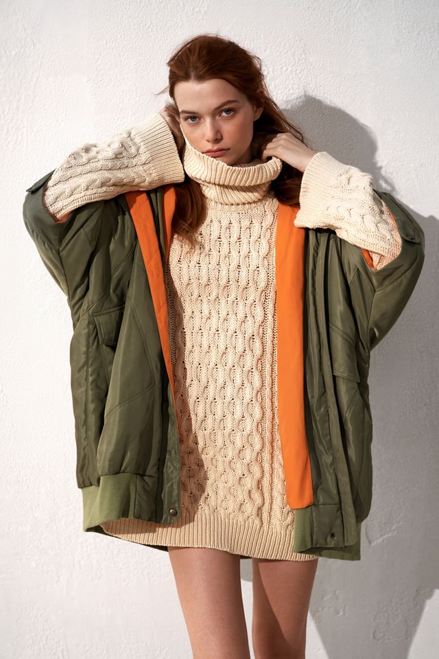 Pilcro Oversized Turtleneck Cable-Knit Sweater #9