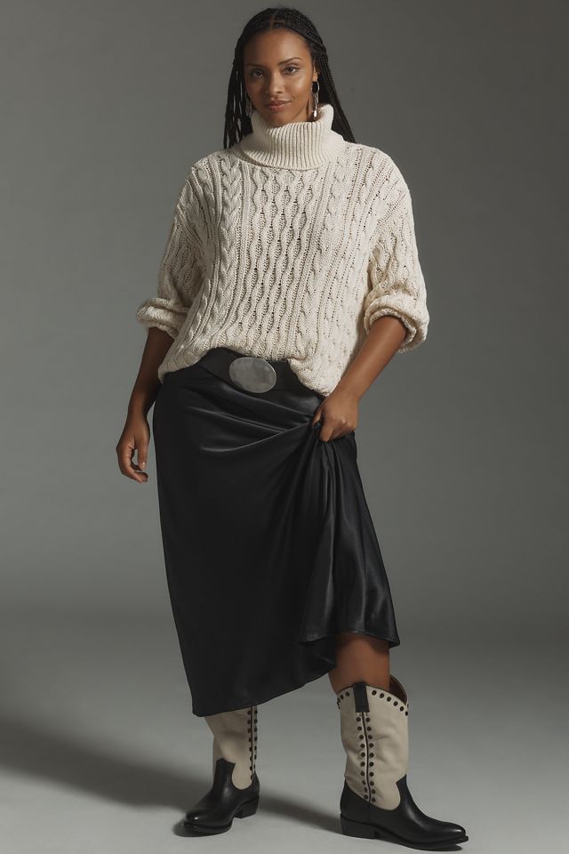 Pilcro Oversized Turtleneck Cable-Knit Sweater #7
