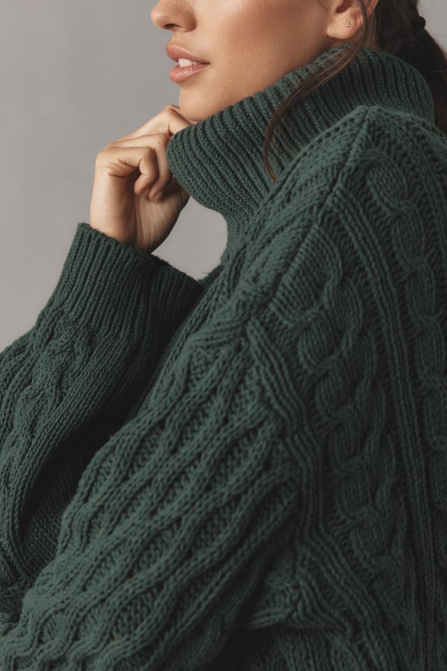 Pilcro Oversized Turtleneck Cable-Knit Sweater #3