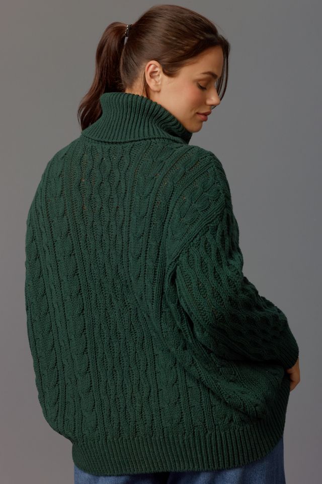 Pilcro Oversized Turtleneck Cable-Knit Sweater #5