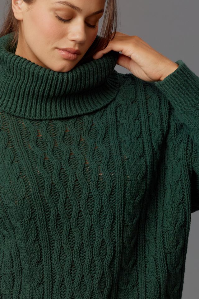 Pilcro Oversized Turtleneck Cable-Knit Sweater #7
