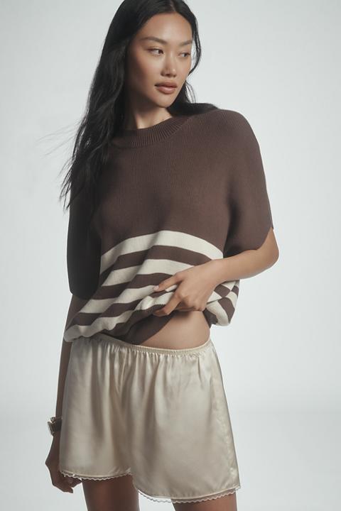 Maeve Oversized Short-Sleeve Sweater