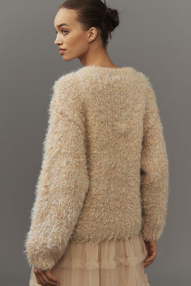 By Anthropologie Iridescent Brushed Crew-Neck Sweater #1