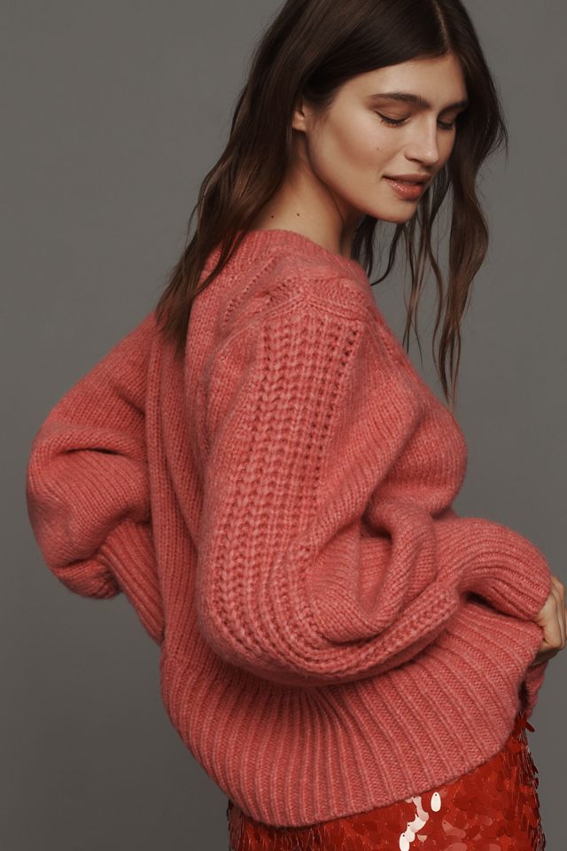 Maeve Balloon-Sleeve Crew-Neck Sweater #3