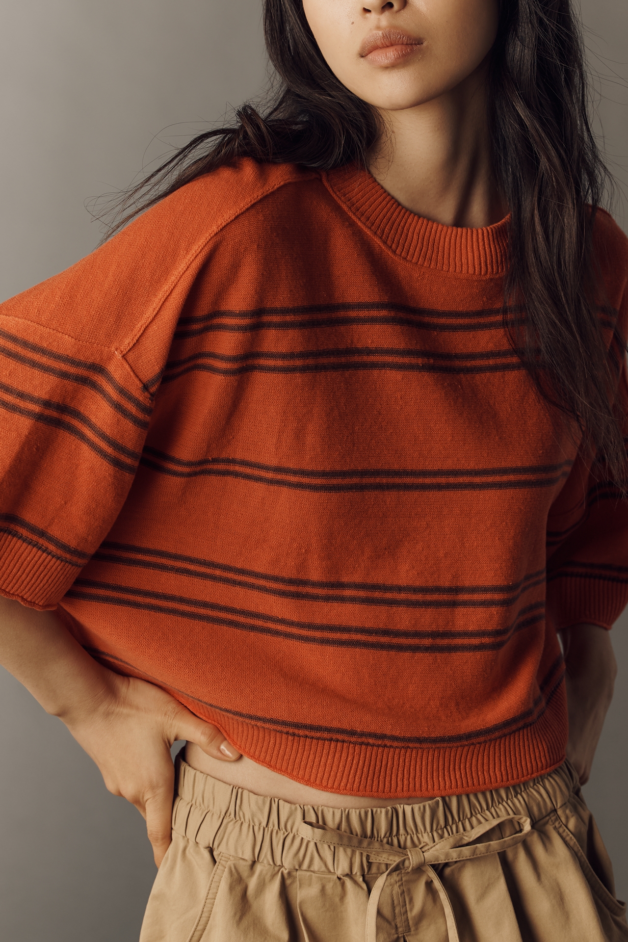 Goldie Crew-Neck Linen Sweater