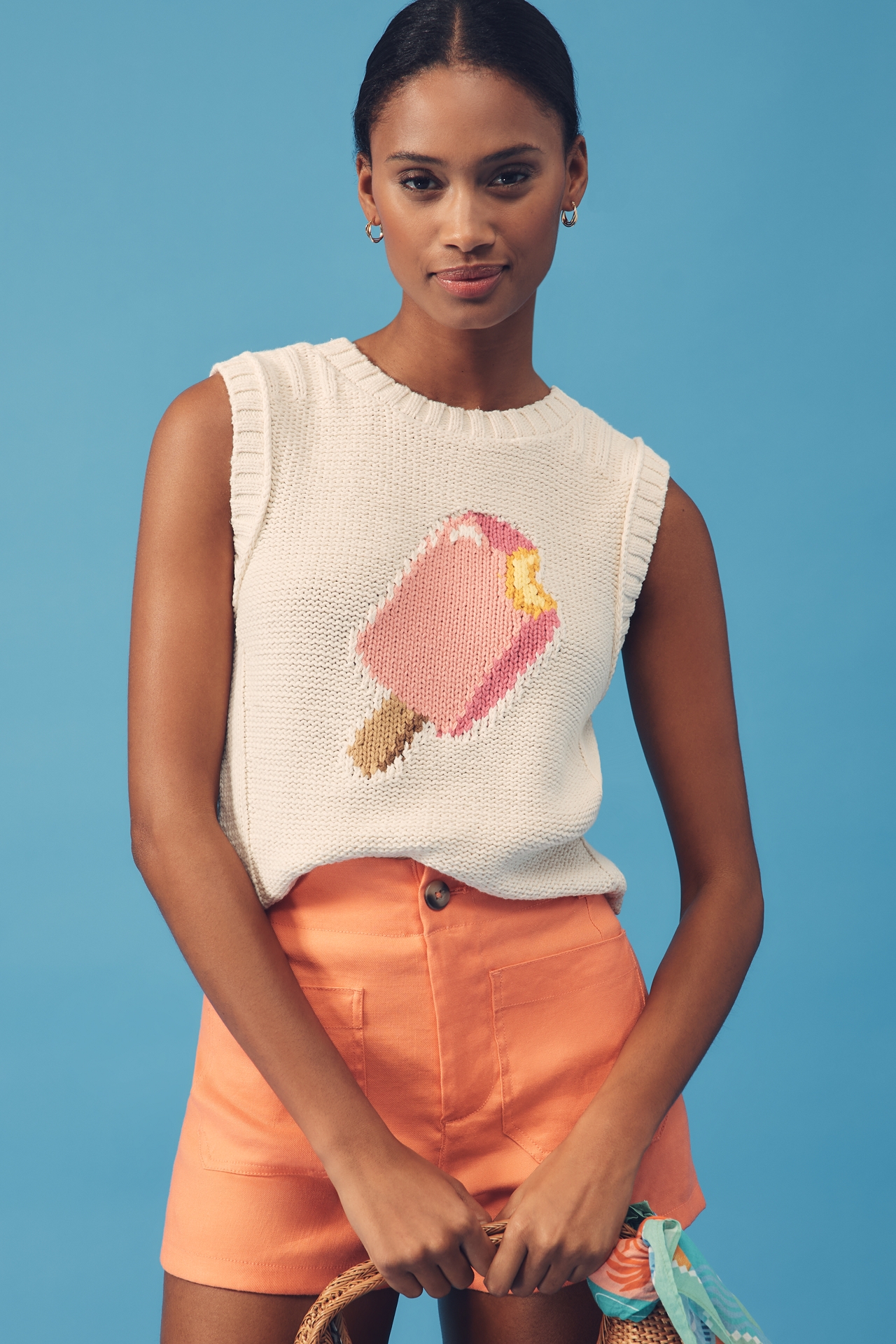 Maeve Linen Blend Icon Sweater Tank Top