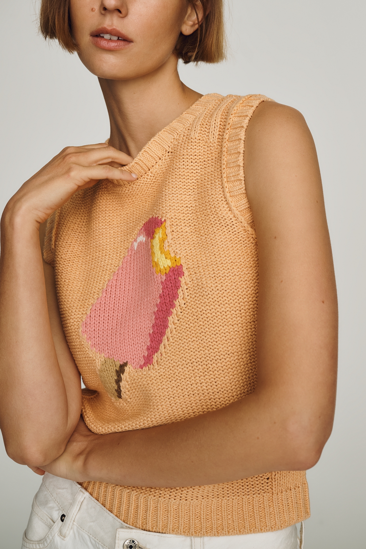 Maeve Linen Blend Icon Sweater Tank Top