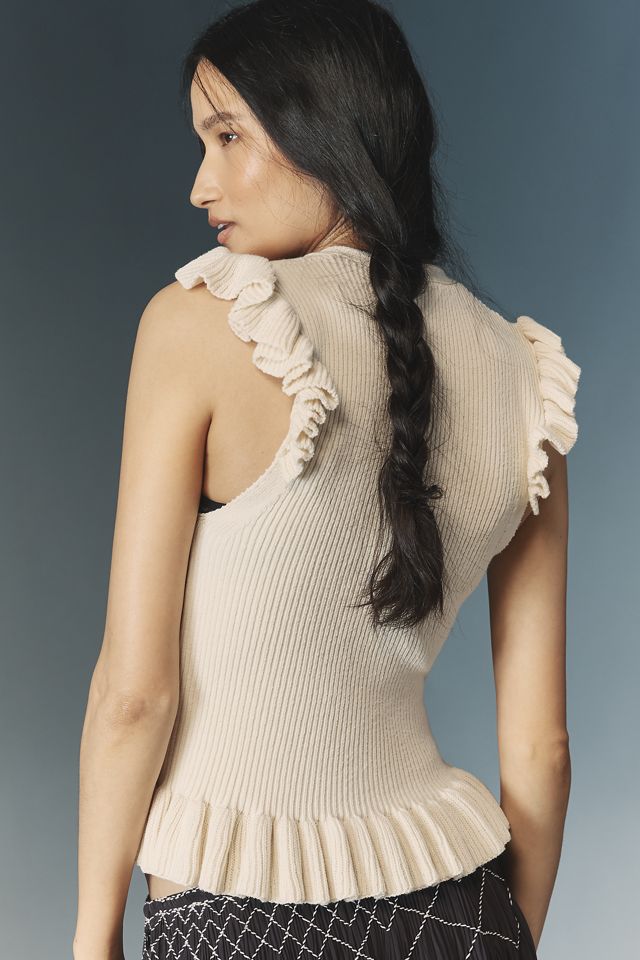 Pilcro Ruffled Peplum Sweater Tank #1