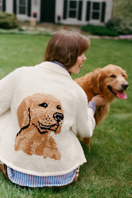 The Jesse Dog Icon Cardigan Sweater by Pilcro product page