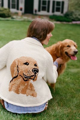 The Jesse Dog Icon Cardigan Sweater by Pilcro