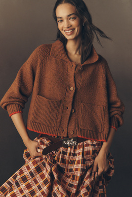 Pilcro The Jesse Dog Icon Cardigan By  In Brown