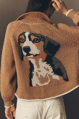The Jesse Dog Icon Cardigan Sweater by Pilcro