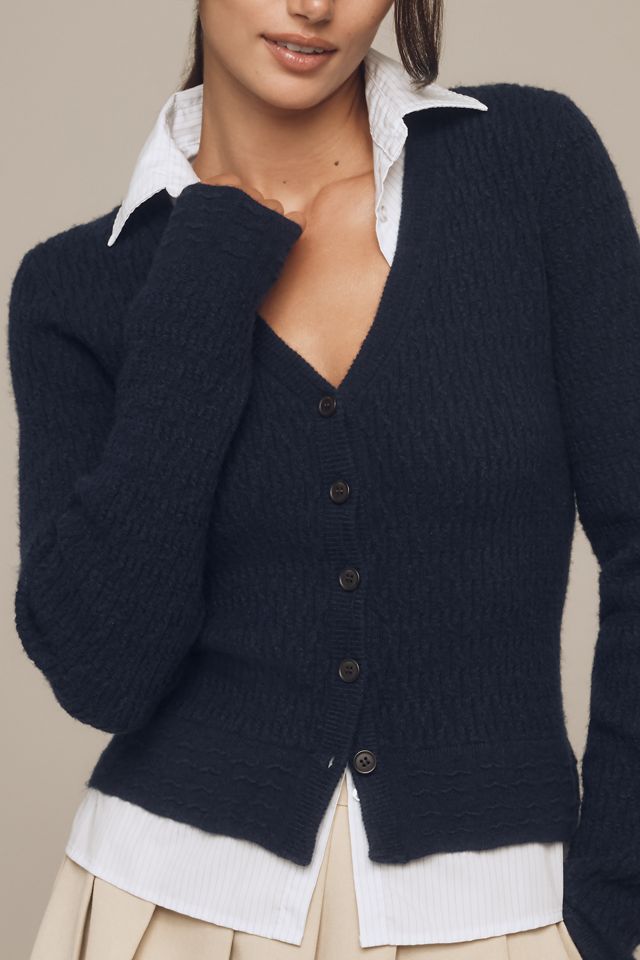 Maeve Twofer Cable-Knit Cardigan Sweater #2