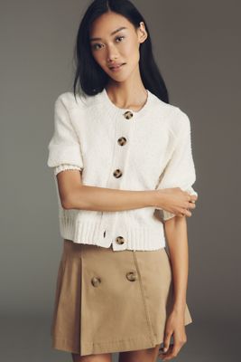 Pilcro Textured Crop Cardigan Sweater
