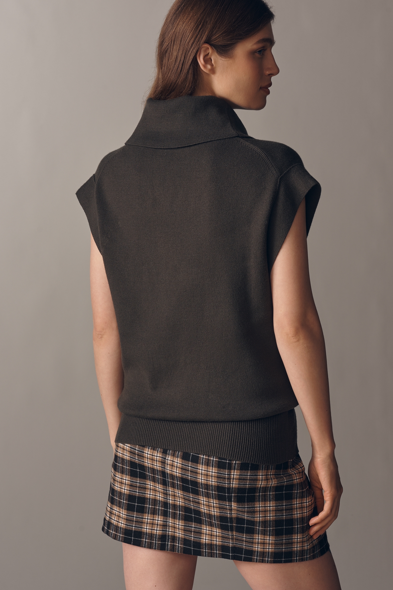 By Anthropologie Sleeveless Turtleneck Tunic Sweater