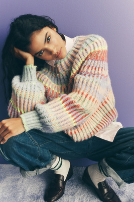 Maeve Mock-Neck Chunky Wool-Blend Sweater | Anthropologie