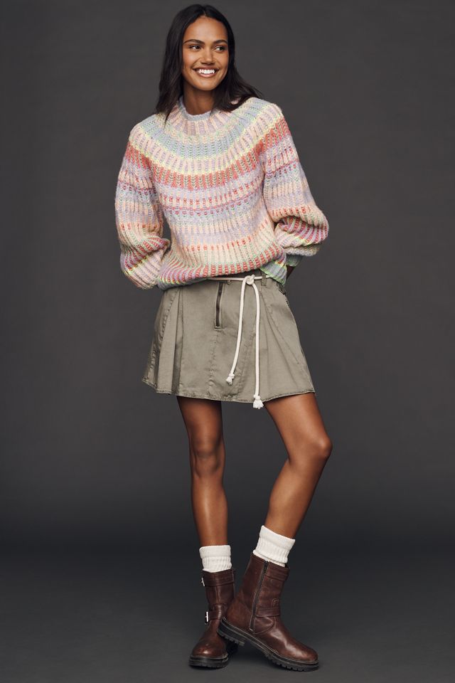 Maeve Mock-Neck Chunky Wool-Blend Sweater #4
