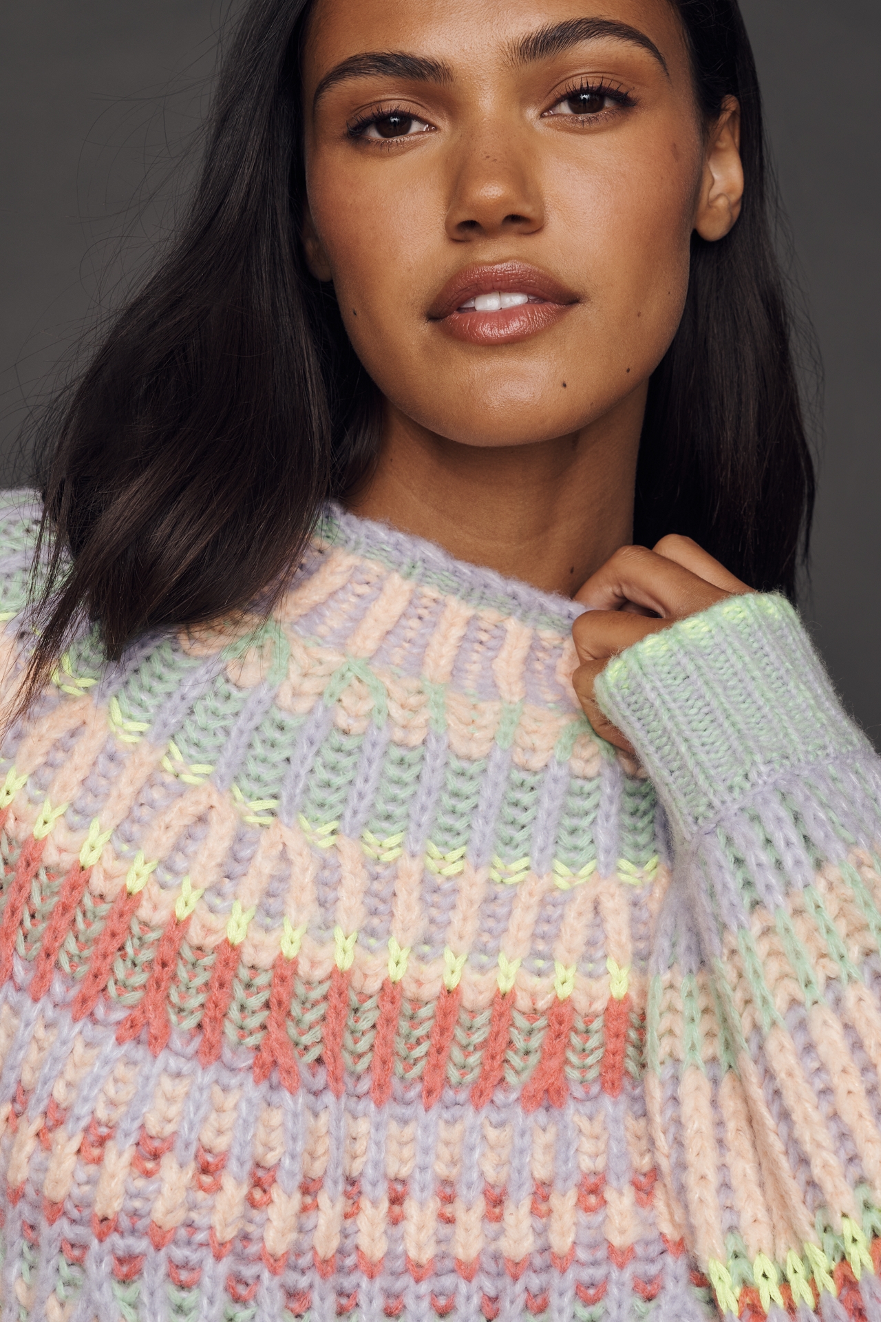 Maeve Mock-Neck Chunky Wool-Blend Sweater