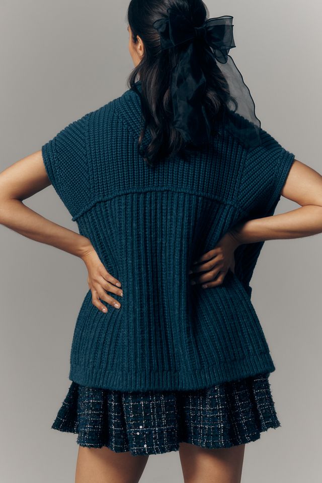 Maeve Sleeveless V-Neck Buckle Cardigan Sweater #1