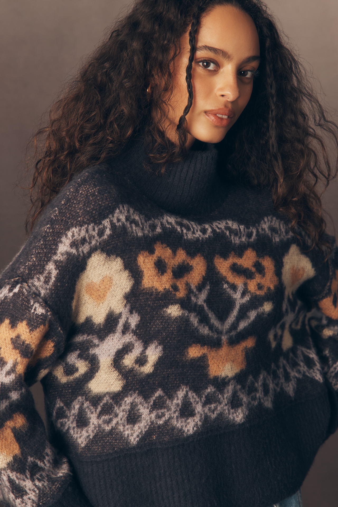 By Anthropologie Mock-Neck Brushed Sweater