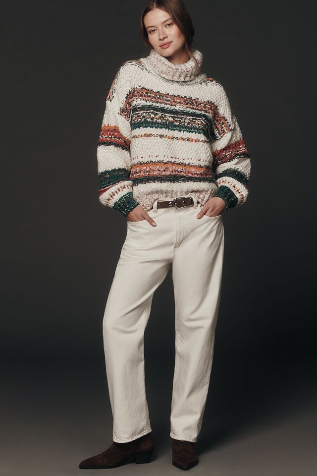 Pilcro Patchwork Turtleneck Sweater #5