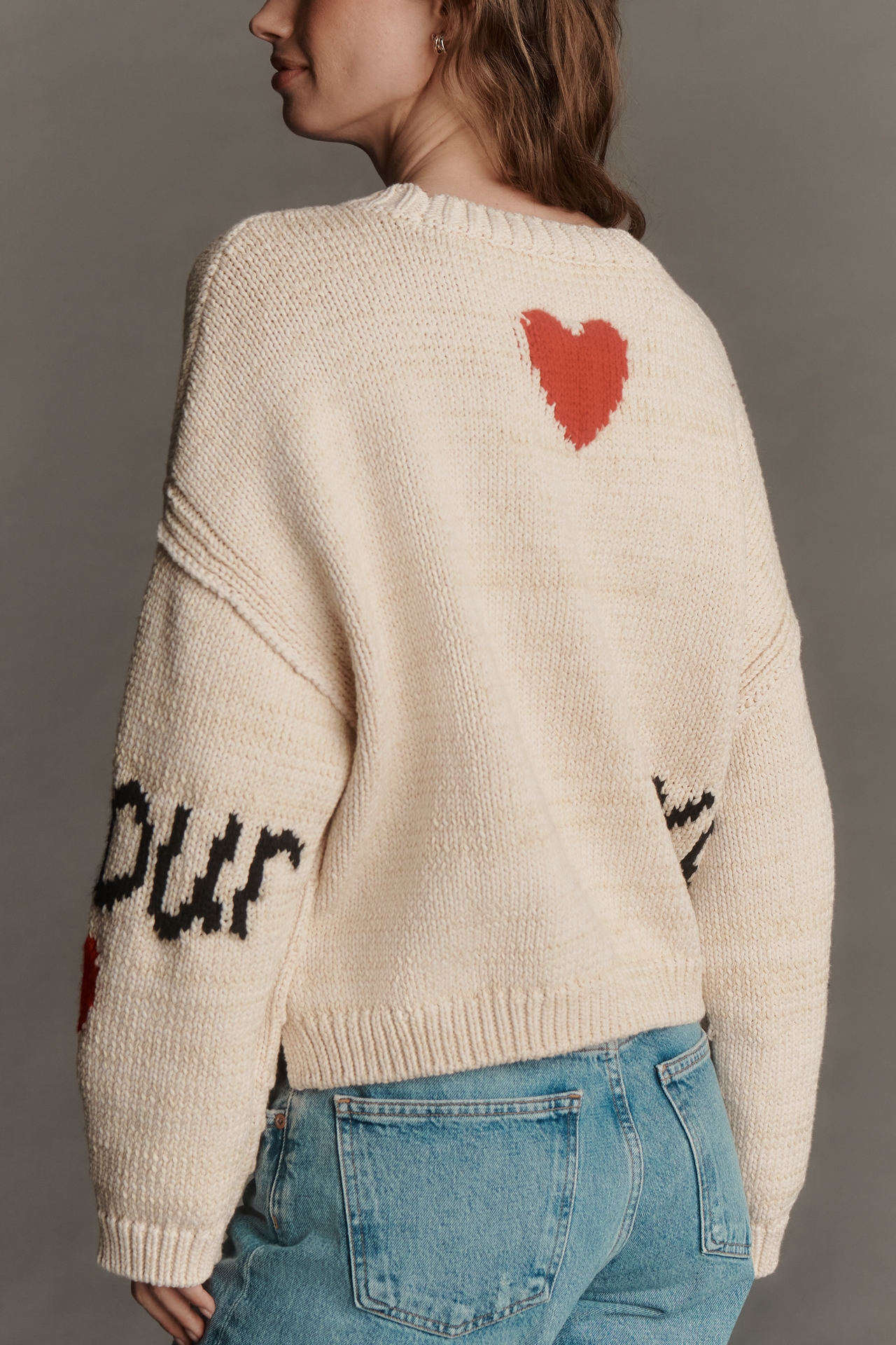 Maeve Lovestruck Long-Sleeve Crew-Neck Sweater