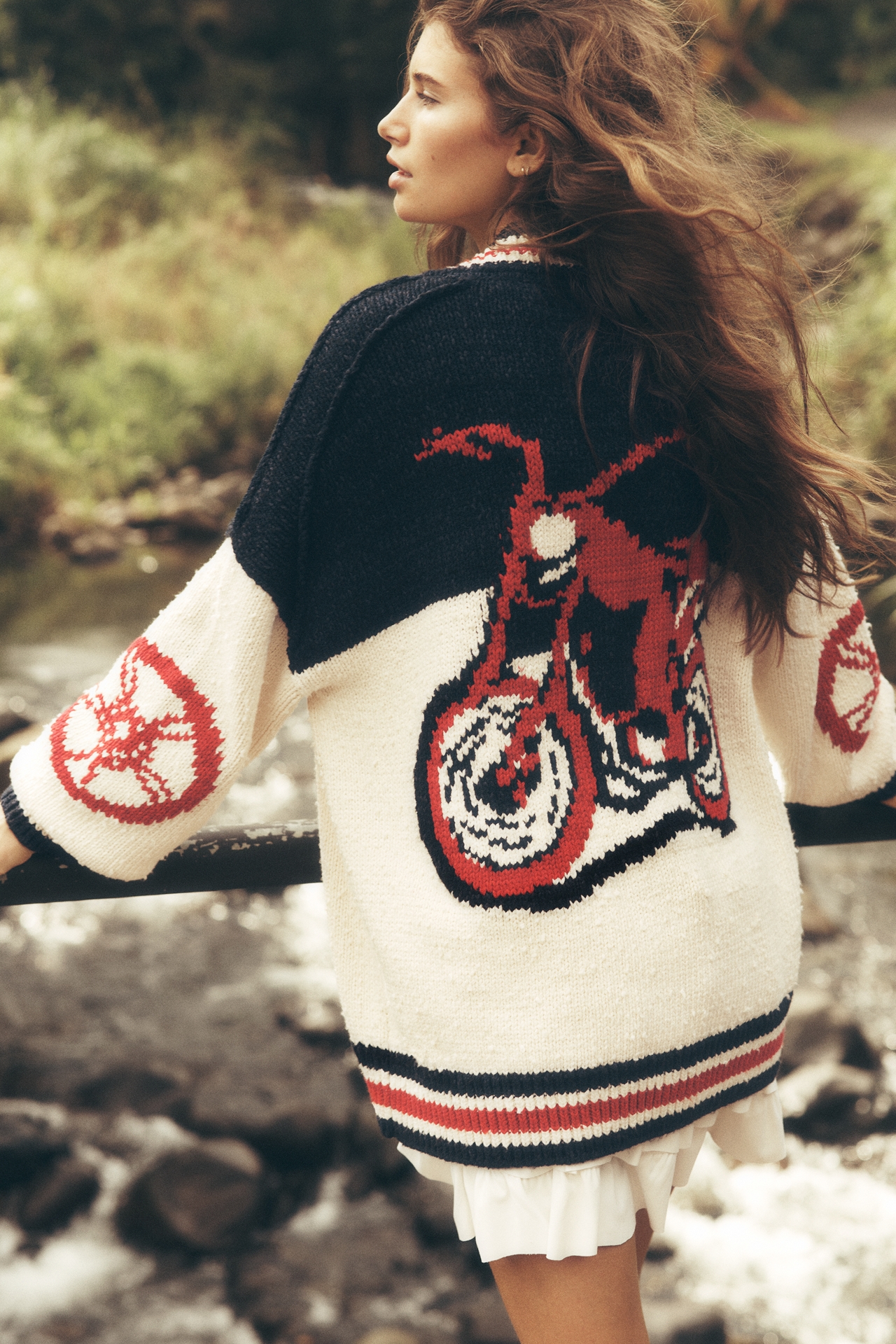 Pilcro Cotton Blend Motorcycle Cardigan Sweater