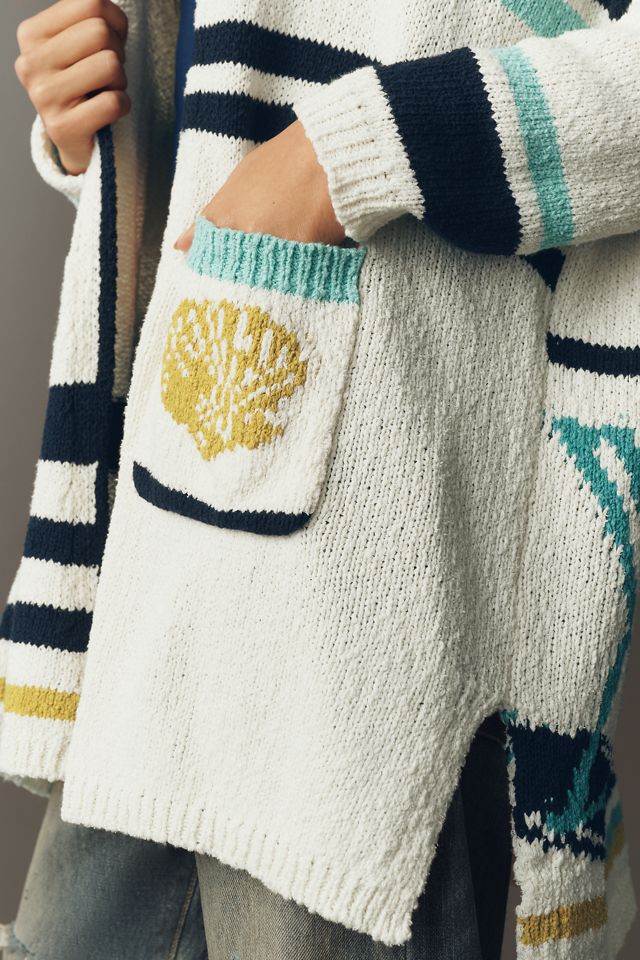 Maeve Oversized Nautical Cardigan | Anthropologie