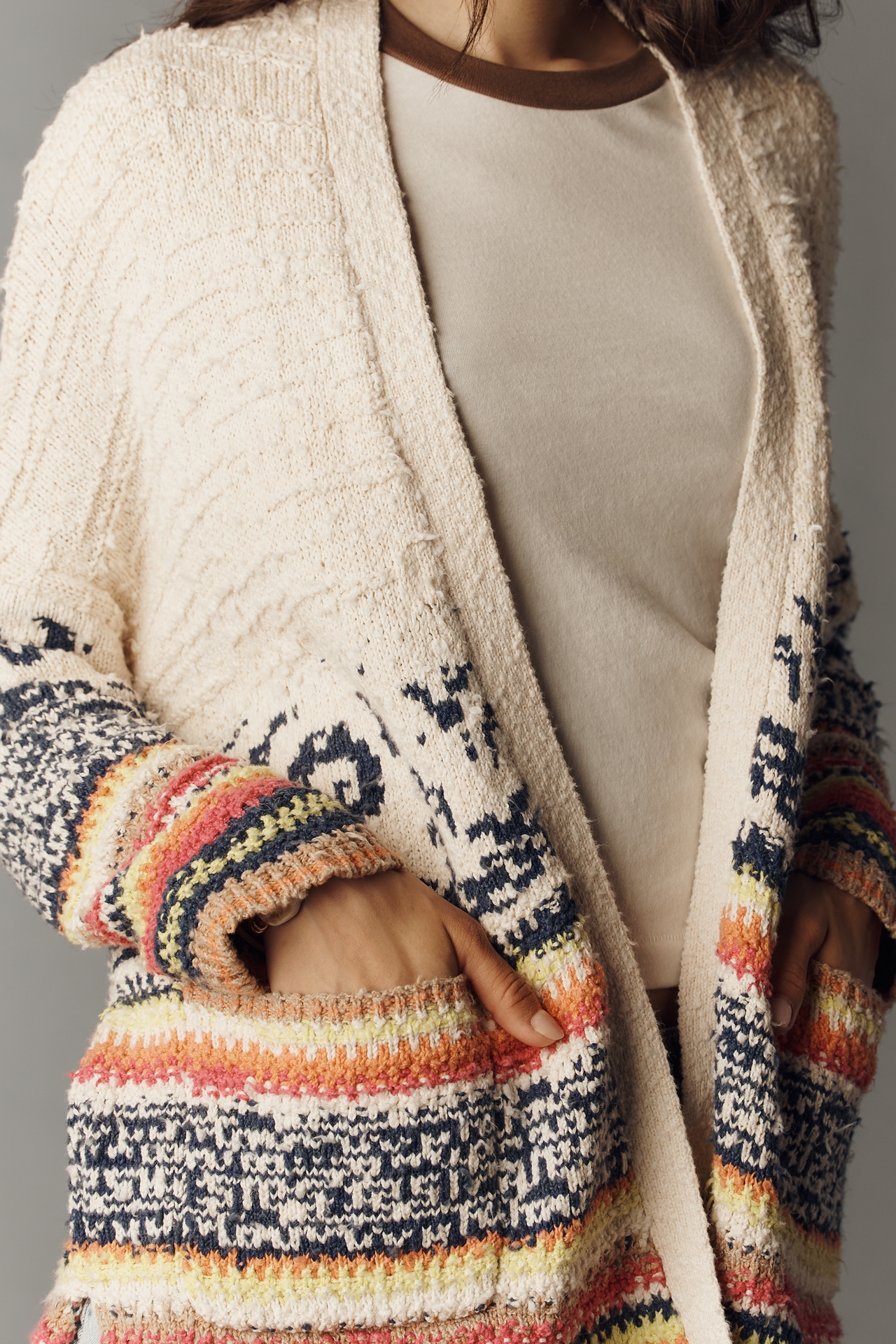 Pilcro Longline Open-Front Cardigan Sweater