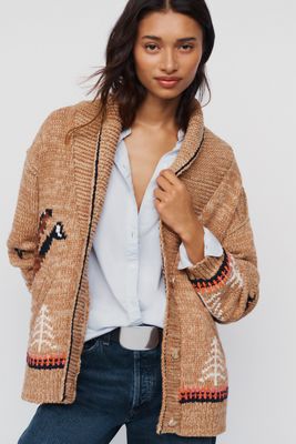 Pilcro Goose Cotton Wool Blend Cardigan
