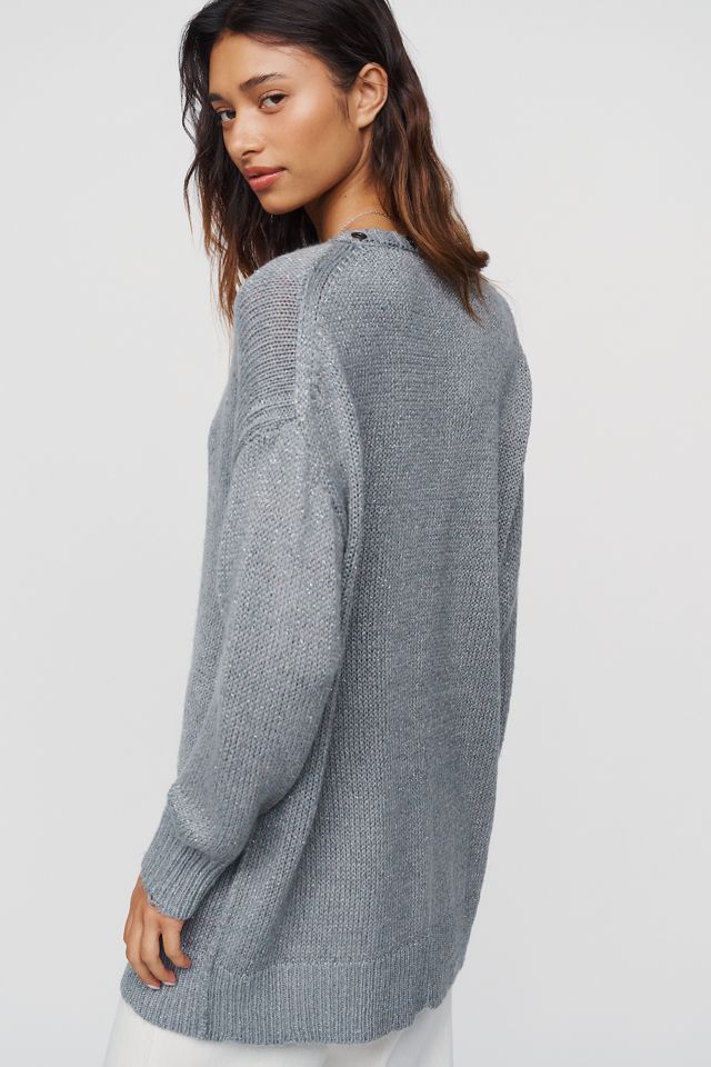 By Anthropologie Deep V-Neck Longline Cardigan #3