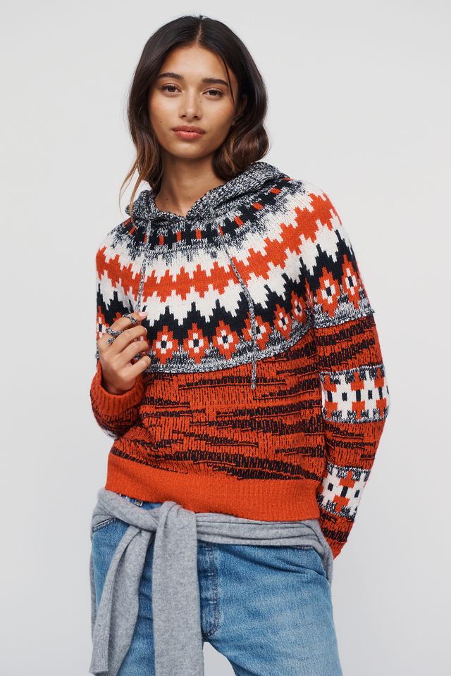 Jersey con Capucha de Mezcla de Algodón y Lana Fair Isle Pilcro #1