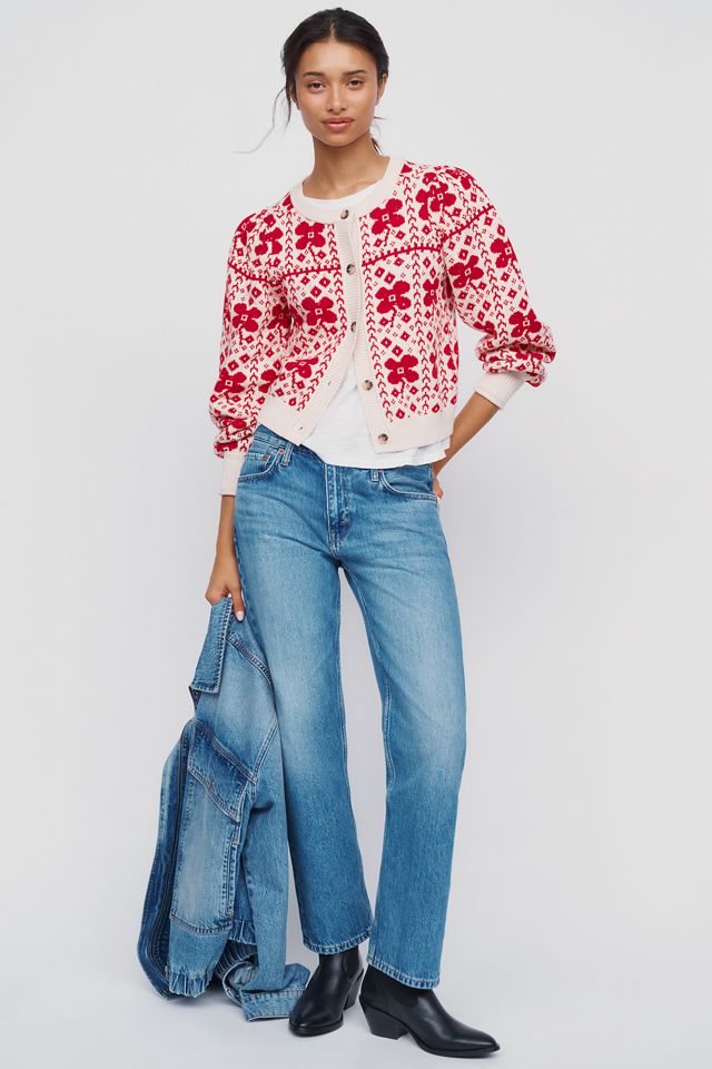 Cardigan court en coton-laine à manches bouffantes Maeve #2