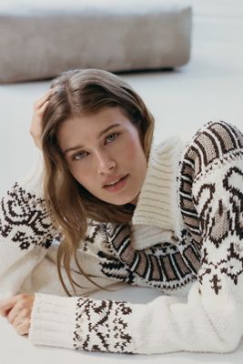 By Anthropologie Fair Isle Henley Sweater
