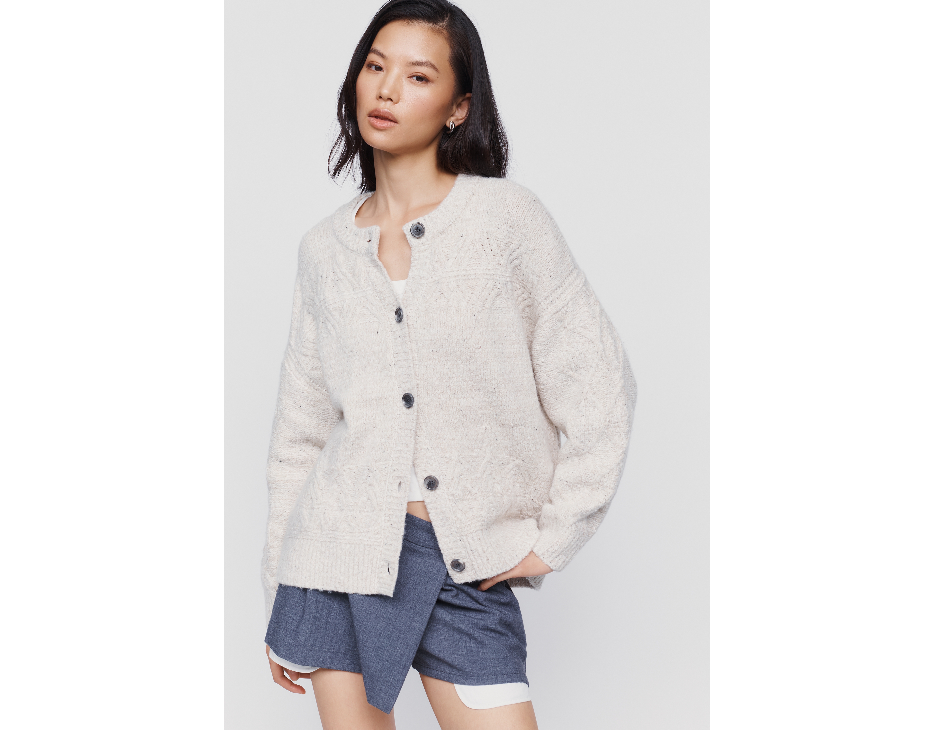 Maeve Cotton Wool Blend Cardigan