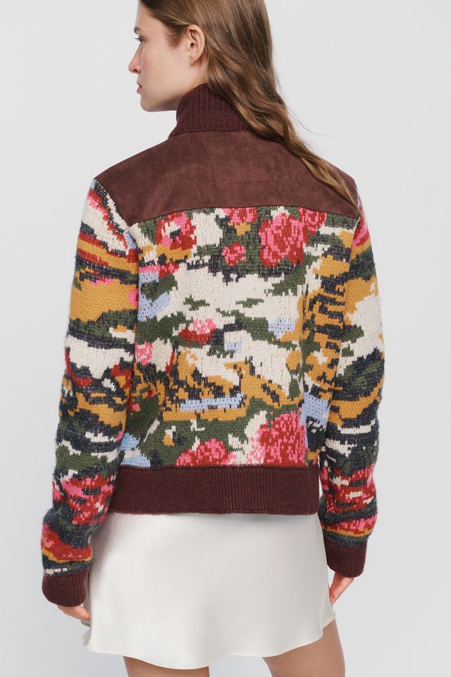 Pilcro Cotton Wool Blend Zip Up Sweater #1