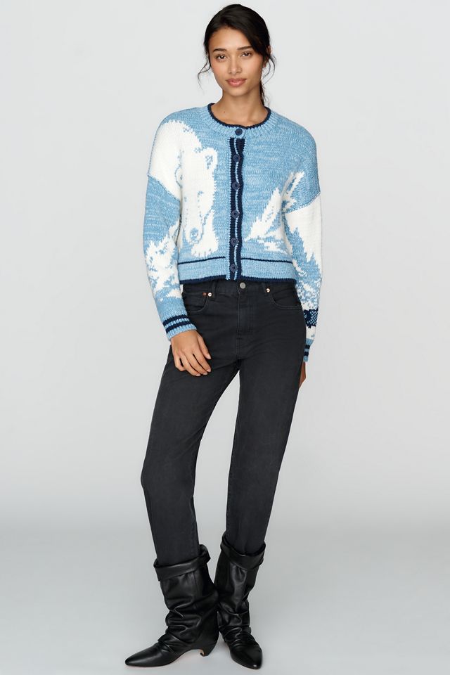 Pilcro Cotton Wool Blend Polar Bear Intarsia Cardigan #3