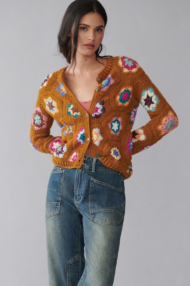 Floral Crochet Wool Cardigan | Anthropologie