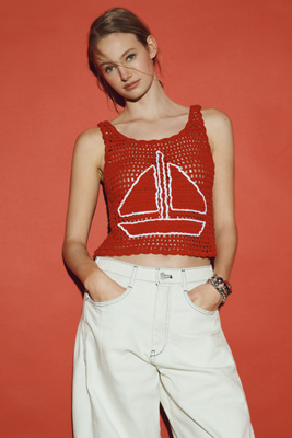 Crochet Cotton Sweater Tank Top